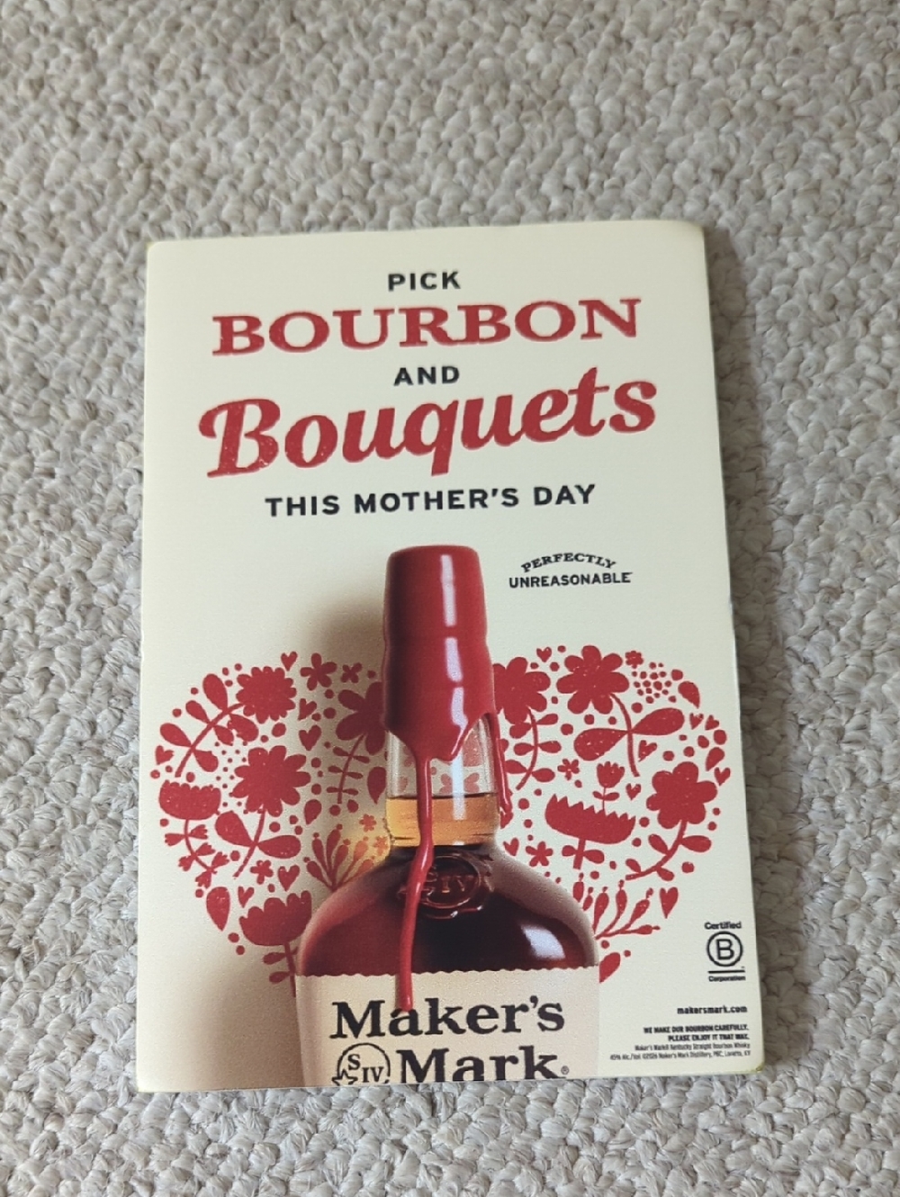 Bourbon Mother's Day Card - Red